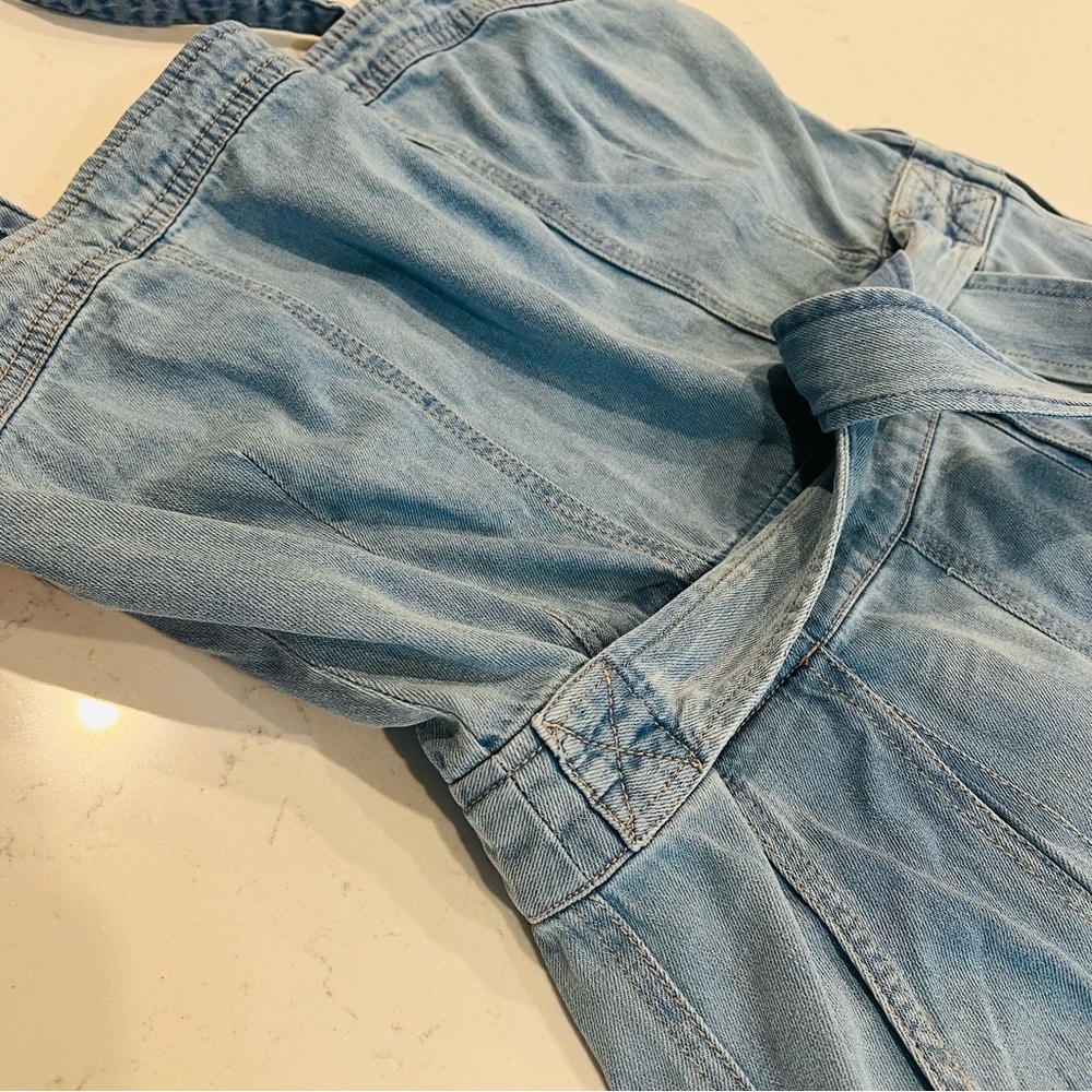 Free People Light Denim Cargo Jumpsuit - Picture 7 of 8